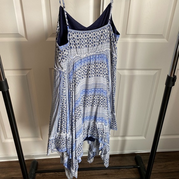 Midi flow blue print dress - Picture 2 of 2